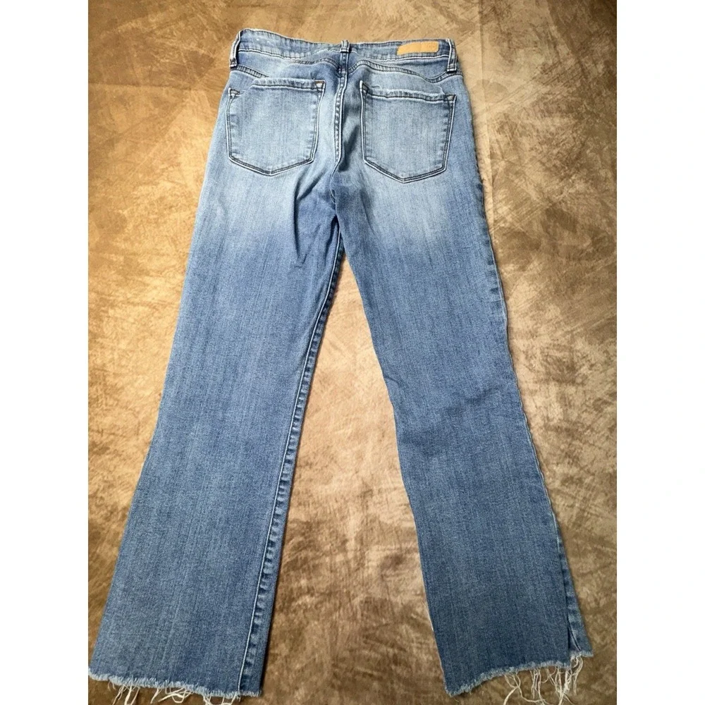 BP Jeans Womens Size 26 Med Blue Wash Raw Hem Stretch Denim Pants